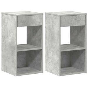 vidaXL Bedside Cabinets with Drawer 2 pcs Concrete Grey 35x34x66,5 cm