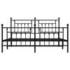 vidaXL Metal Bed Frame without Mattress with Footboard Black 180x200cm