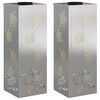 vidaXL Solar LED Pathway Light 2 pcs Silver Stainless Steel