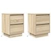 vidaXL Bedside Cabinets with LED Lights&nbsp;2 pcs Sonoma Oak 38x34x50 cm