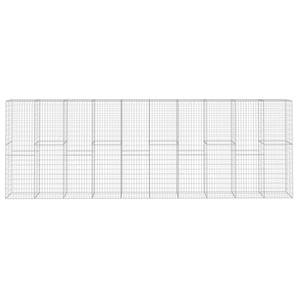 vidaXL Gabion Wall with Cover Galvanised Steel 600x50x200 cm