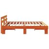 vidaXL Bed Frame with Headboard Wax Brown 200 x 200 cm Solid Pine Wood