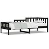 vidaXL Day Bed without Mattress Black 90x190 cm Single Solid Wood Pine