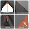 vidaXL Tents with Roof Grey and orange 220 x 233 x 184 cm Polyester