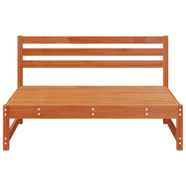 vidaXL Garden Middle Sofa Solid Pine Wood Wax Brown 120 x 84 x 70 cm