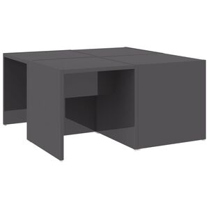 vidaXL Coffee Tables 4 pcs High Gloss Grey 33x33x33 cm Engineered Wood