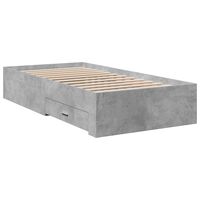 vidaXL Bed Frame with Drawers Concrete Grey 100x200 cm Engineered Wood