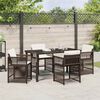 vidaXL Garden Dining Set 5 pcs Brown Poly Rattan