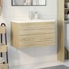 vidaXL 2 Piece Bathroom Furniture Set Sonoma Oak Engineered Wood