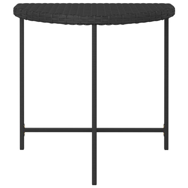 vidaXL Garden Table Black 80x50x75 cm Poly Rattan
