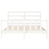 vidaXL Bed Frame without Mattress White King Size Solid Wood Pine
