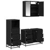 vidaXL Bathroom Furniture Set 3 pcs Black Oak Engineered Wood