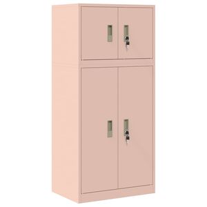 vidaXL Storage Cabinet 2 pcs Pink 60 x 40 x 130 cm Steel Lockable