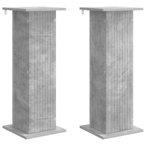 vidaXL Plant Stand 2 pcs Concrete Grey 30.5 x 30 x 80.5 cm