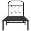 vidaXL Metal Bed Frame without Mattress with Headboard Black 75x190cm