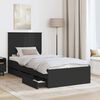vidaXL Bed Frame with Drawer Black 75 x 190 cm Engineer Wood