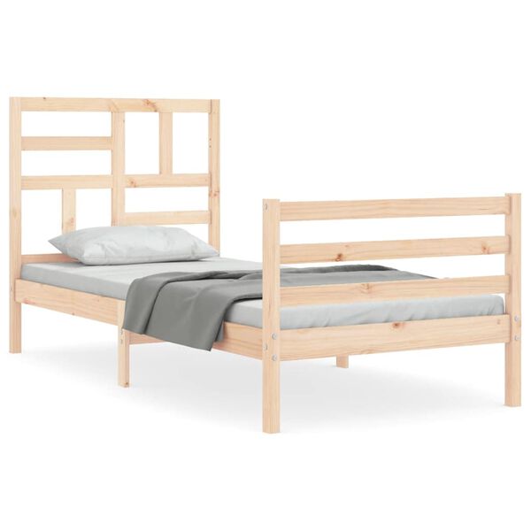 vidaXL Bed Frame without Mattress Single Solid Wood