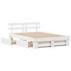 vidaXL Bed Frame with Headboard White 140 x 200 cm Solid Pine Wood
