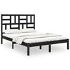 vidaXL Bed Frame without Mattress Black Solid Wood 140x200 cm