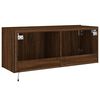 vidaXL TV Wall Cabinet with LED Lights Brown Oak 100x35x41 cm