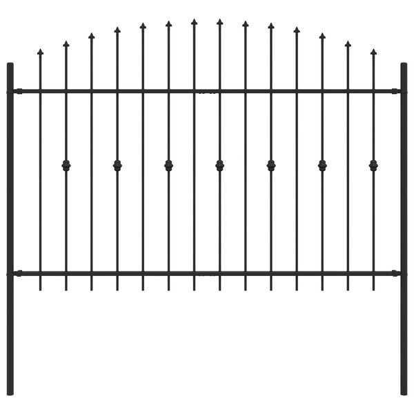 vidaXL Spike Fence Black 200 x 166 cm Powder-Coated Steel