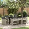 vidaXL Garden Dining Set 9 pcs Light Grey Poly Rattan