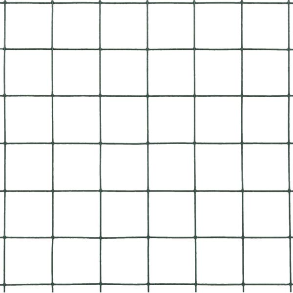 vidaXL Chicken Wire Fence Steel with PVC Coating 25x1.5 m Green
