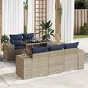 vidaXL 6 Piece Garden Sofa Set with Cushions Grey Poly Rattan Acacia