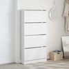 vidaXL Shoe Cabinet with 4 Flip-Drawers White 80x21x163.5 cm