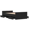 vidaXL Bed Frame with Headboard Black oak 90 x 200 cm Engineered wood