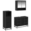 vidaXL Bathroom Furniture Set 3 pcs Black Oak Engineered Wood
