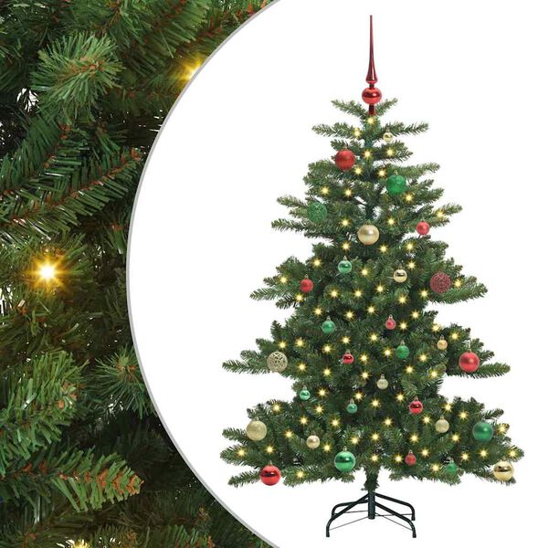 vidaXL Artificial Hinged Christmas Tree Green 150 cm PVC and Steel
