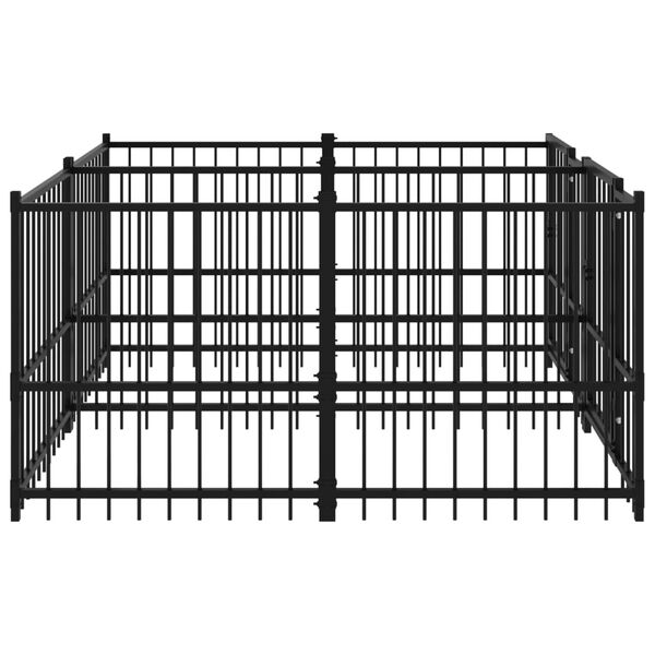 vidaXL Outdoor Dog Kennel Steel 3.75 m&sup2;