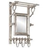 vidaXL Luggage Rack with Coat Hangers Wall Mounted Aluminium