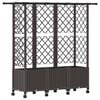 vidaXL Raised Bed with Trellis and Roof Brown 163.5 x 40 x 142 cm PP