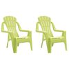 vidaXL Garden Chairs 2 pcs for Children Green 37x34x44cm PP Wooden Look