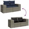 vidaXL 5 Piece Garden Sofa Set with Cushions Grey Poly Rattan Acacia