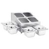 vidaXL Gastronorm Container Holder with 4 GN 1/6 Pan Stainless Steel