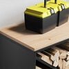 vidaXL Firewood Rack with Wooden Top Black 100.5x35.5x40 cm