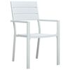 vidaXL Garden Chairs 4 pcs White HDPE Wood Look