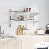 vidaXL 2-Tier Wall Shelf 100x40x60 cm Silver Stainless Steel