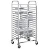 vidaXL Tray Trolley with 32 GN Containers 75x55x162.5 cm Stainless Steel