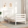 vidaXL Bed Frame without Mattress White Small Single Solid Wood