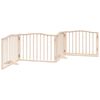 vidaXL Dog Gate with Door Foldable 4 Panels 320 cm Poplar Wood