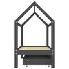 vidaXL Kids Bed Frame with a Drawer Dark Grey Solid Pine Wood 80x160cm