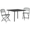 vidaXL Outdoor Furniture Set Folding 3 pcs Anthracite Iron and Steel