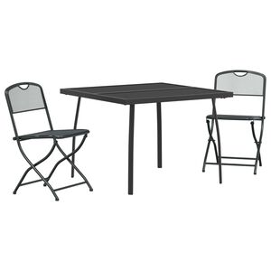 vidaXL Outdoor Furniture Set Folding 3 pcs Anthracite Iron and Steel