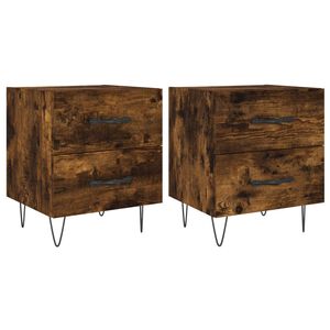 vidaXL Bedside Cabinets 2 pcs Smoked Oak 40x35x47,5 cm Engineered Wood