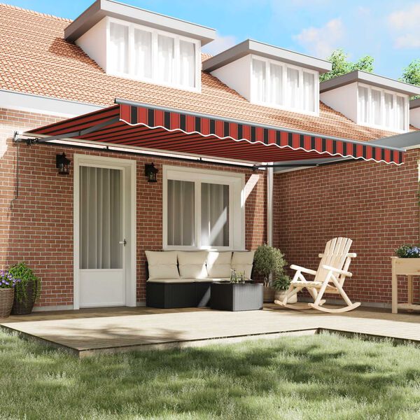 vidaXL Manual Retractable Awning 450x350 cm Orange and Brown