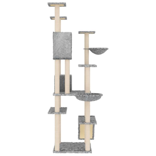 vidaXL Cat Tree with Sisal Scratching Posts Light Grey 191 cm